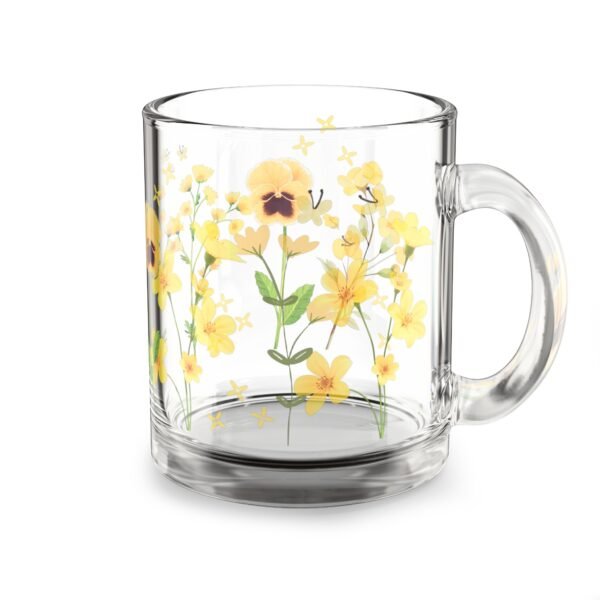 Yellow Bloom Glass Mug