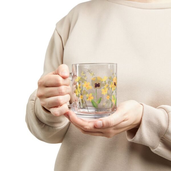 Yellow Bloom Glass Mug