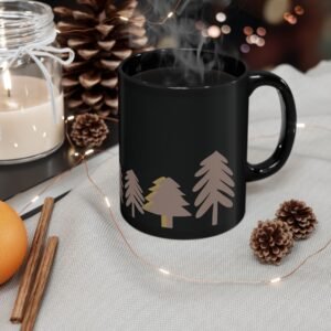 15134559361215808647_2048-1.jpeg Black Ceramic Mug — Minimalist Pine Tree Forest Coffee Cup (11oz)