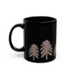 Black Ceramic Mug — Minimalist Pine Tree Forest Coffee Cup (11oz)